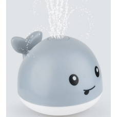  [READY STOCK] Baby cute whale bathtub toy for kids with lights and musics Automatic induction water spray [White] [Grey]